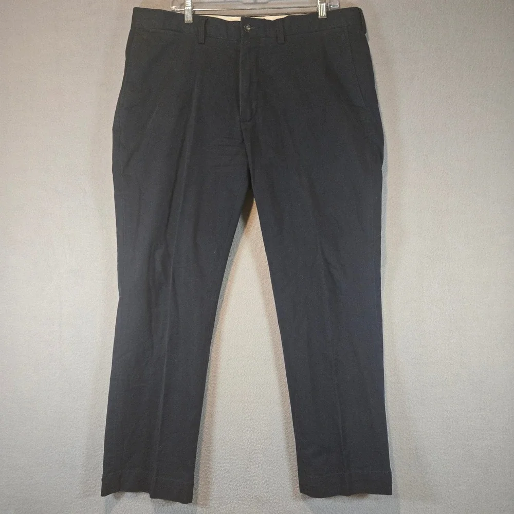 Polo Ralph‎ Lauren Pants Mens 38x30 Navy Blue Stretch Chino Flat Front Cotton